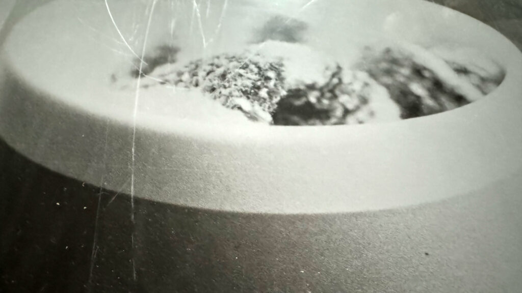 black & white gelatin silver print photograph of vessels with fabric inside