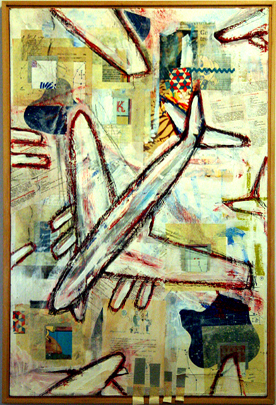 oil painting on canvas with collage