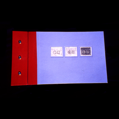 large book, traditional hard-cover binding, handmade paper, lithograph of flowers making lines to write on