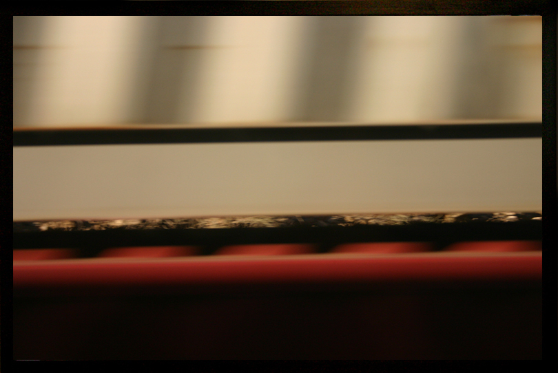 c-print color photo close-up of moving train